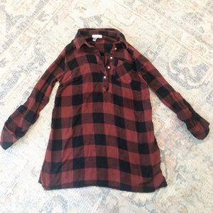 Red Flannel Maternity Shirt